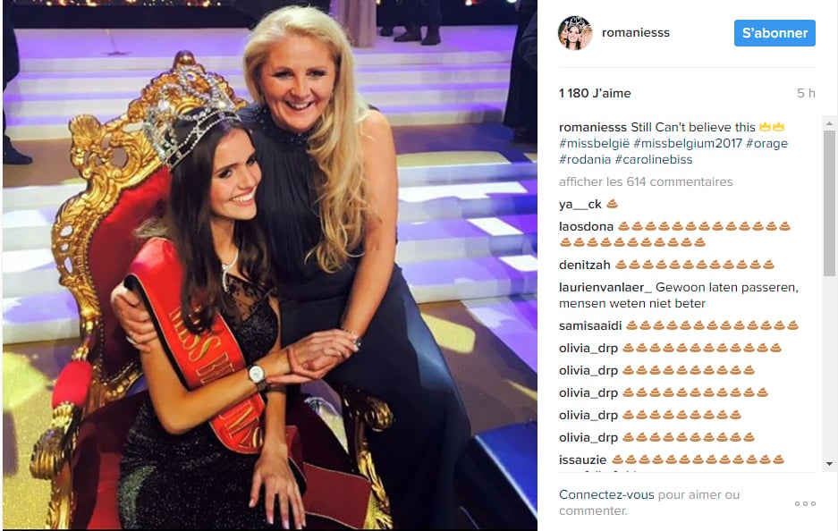 Capture d'écran du compte instagram de la nouvelle Miss Belgique, le 16 janvier 2017.