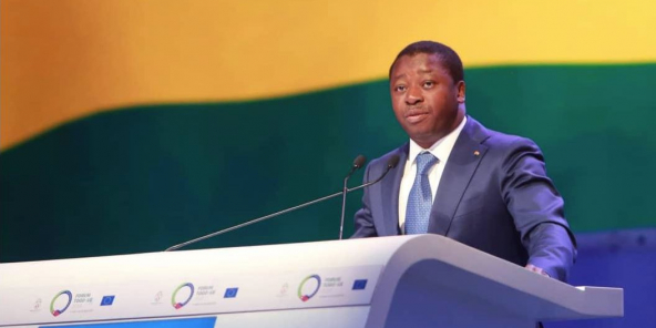 Faure Gnassingbé, le président togolais, lors de l'ouverture du Forum Togo-UE, le 13 juin 2019, à Lomé (Illustration).