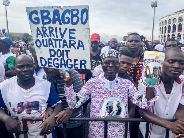 Des partisans de Laurent Gbagbo, lors du meeting commun FPI-PDCI, le 14 septembre 2019 à Abidjan.