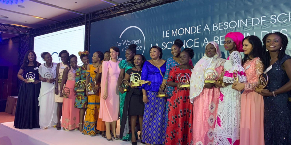 Les lauréates du prix L'Oréal-Unesco à Dakar, le 22 novembre 2019.