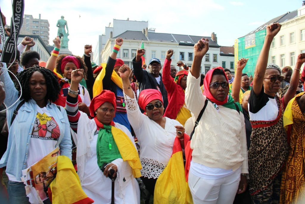 Des membres de la Brigade Anti-Sardinards à Bruxelles, en septembre 2019.