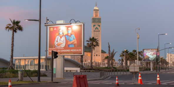 Les rues de Casablanca, désertées pendant le confinement, en avril 2020..