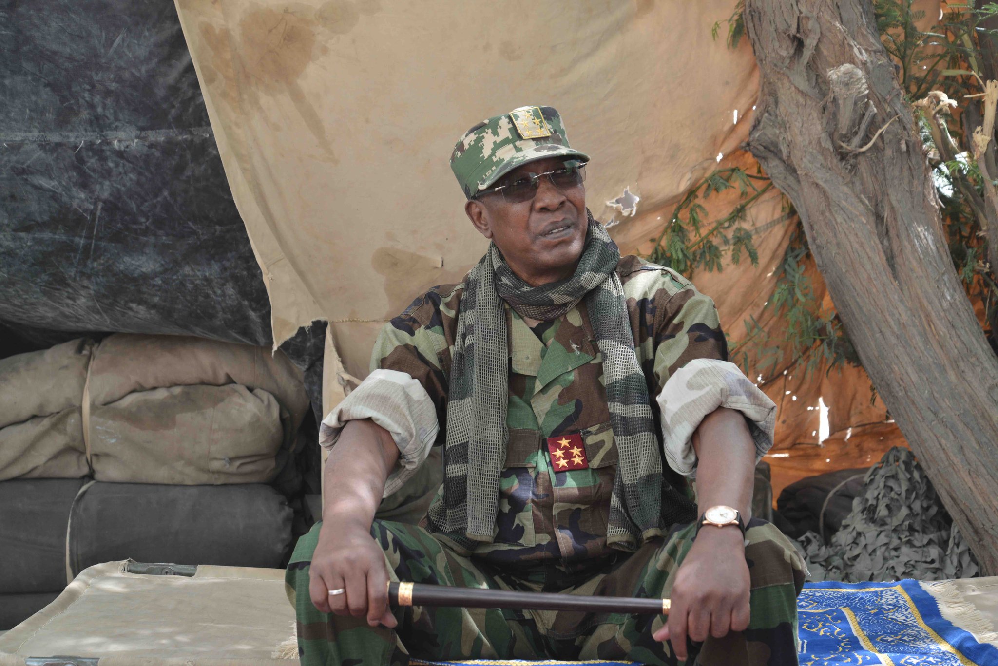 Le président tchadien Idriss Déby Itno, lors de l'opération "Colère de Bomo", fin mars 2020.