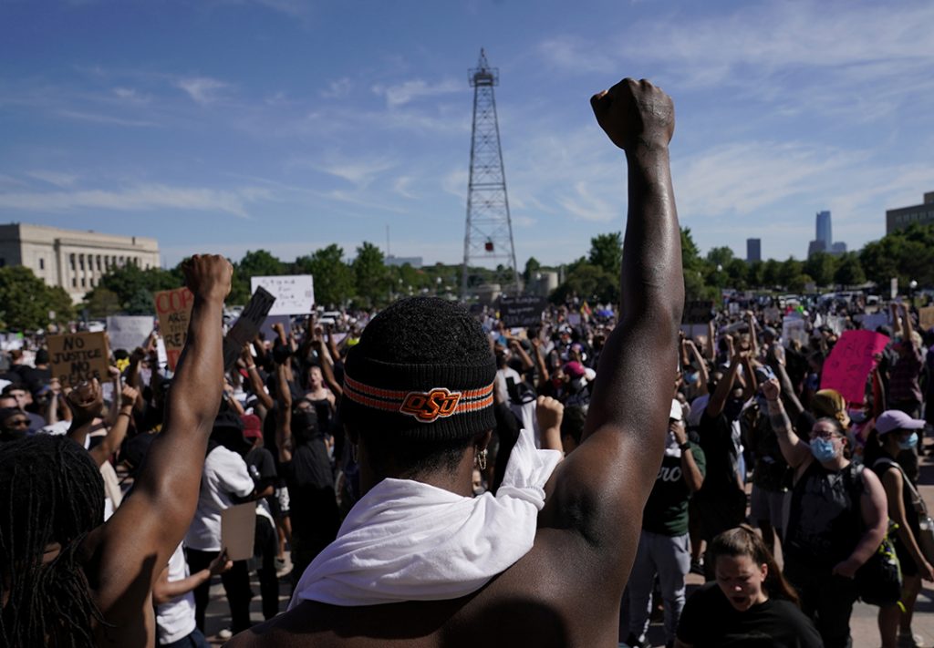 Manifestation de Black Lives Matter à Oklahoma City, aux États-Unis, le 31 mai 2020.