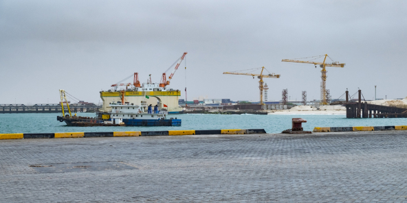 Le port de Nouakchott, avant le début des travaux.