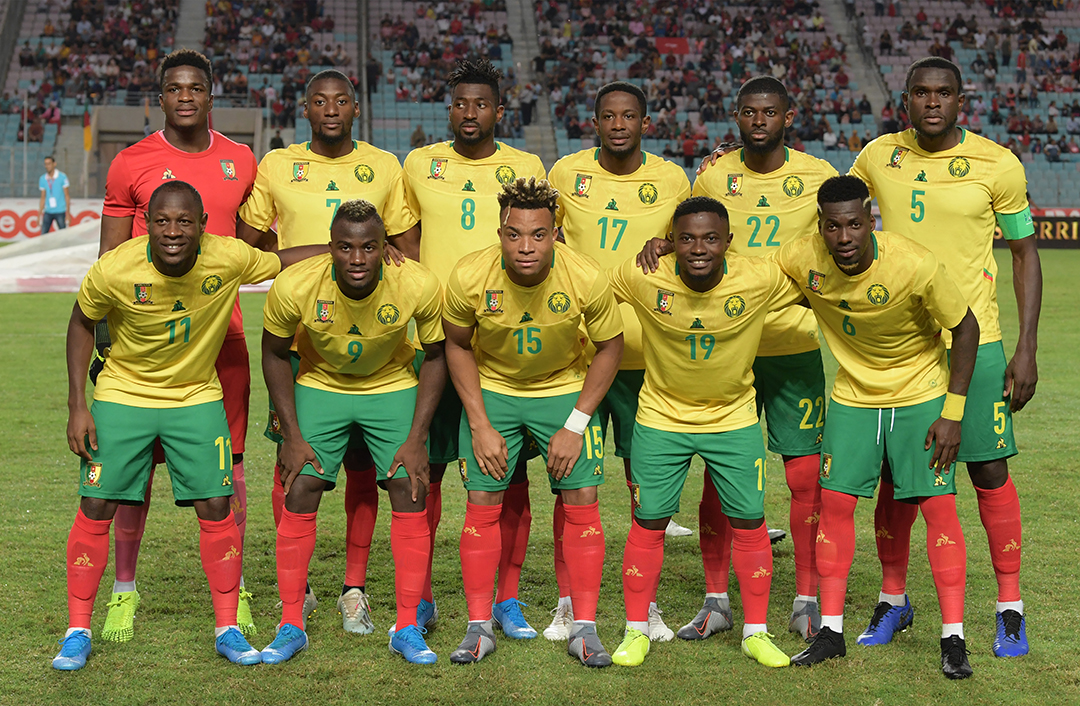 L’équipe camerounaise avant son match amical contre la Tunisie, le 12 octobre 2019, à Rades