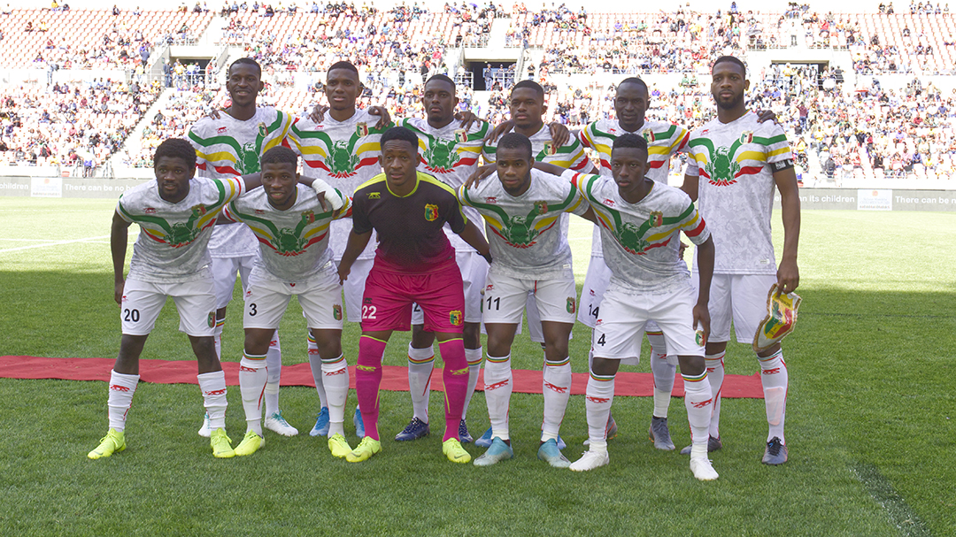 La sélection malienne avant son match contre l’Afrique du Sud, à Port Elizabeth, le 13 octobre 2019