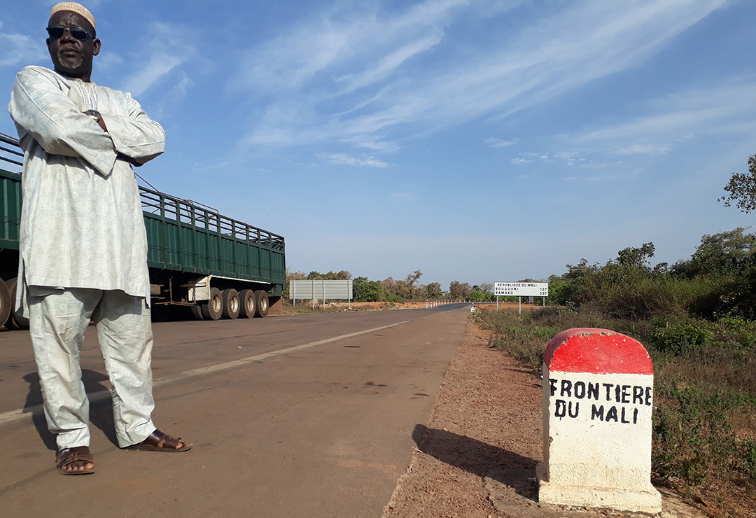 Au poste-frontière entre la Côte d’Ivoire et le Mali, à la fin de décembre 2020.
