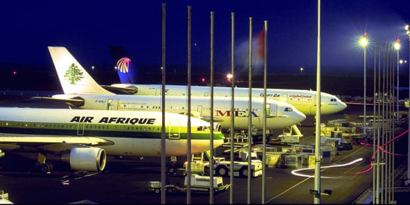 Avions Air Afrique à l’aéroport Houphouët-Boigny d’Abidjan.