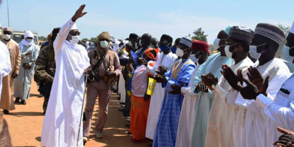 Le maréchal-président Idriss Déby Itno en campagne à Bongor, dans le Mayo-Kebbi Est.