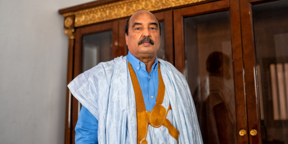 Mohamed Ould Abdelaziz, à Nouakchott, le 12 avril 2021.